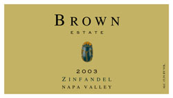 Wine Label for Brown Estate Vineyards